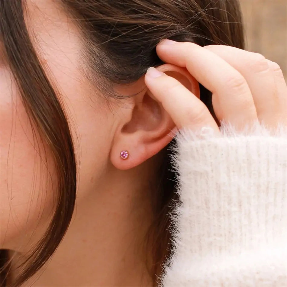 Stainless Steel Birthstone Earrings