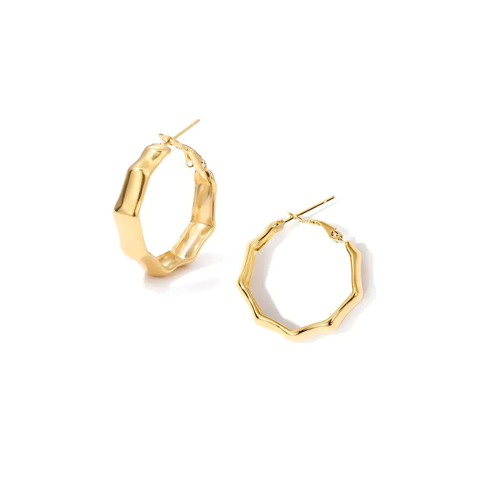 Big Bamboo Circle Hoop Earrings